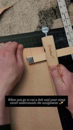 Wig-Wig Cosplay on Instagram: "May your strap cutter ever be sharp this holiday season ❄️✨️ Had to do our take on this since sometimes when you are working with leather and a tool works just right or you get a dye color just right, it's such a good feeling 😘👌 Learn about the strap cutter (version shown here is from @tandyleather) in our upcoming book 'Leather in Cosplay, From Hide to Hero' coming out in May 2026!! You can preorder a copy on our site or from most book vendors! As always when wo