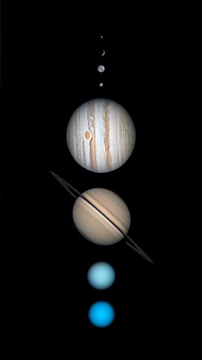 Scale of our Solar System Using my own Images! 🌎 #space #astrophotography