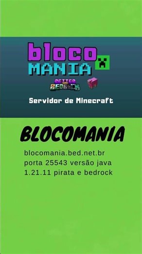 🚀 Novo Servidor Blocomania - minecraft