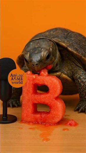 Turtle Eats Watermelon 🐢🍉 | Relaxing ASMR Sounds