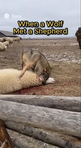 When a Wolf Met a Shepherd #wildlife #sheep
