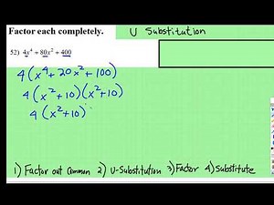 Polynomial: Intro Factoring using U-Substitution