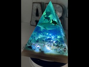 Ocean Themed LIGHT UP Resin Pyramid Tutorial- by Karen Governale