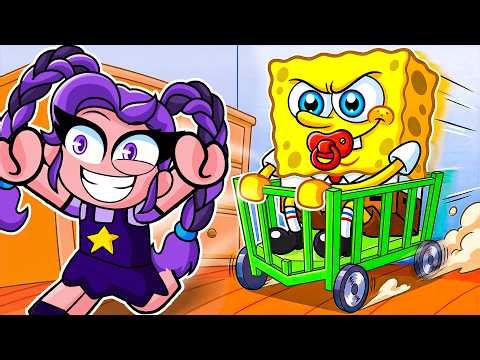 Lily Lovebraids & Spongebob ESCAPE the DAYCARE in Roblox!