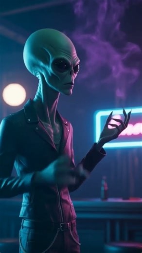 A alien smoking with ciggarettes👽🚬