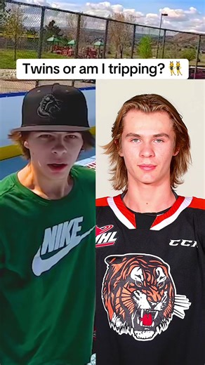Just found his long lost brother… 😂👯‍♀️ #hockey #gavinmckenna #kazxi | hockey player