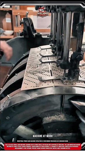 Industrial Punch Card Machine Operating 0.5 mm During Precision Data Encoding Work