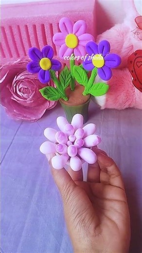 Mini clay plant 😍❤️/ DIY Clay succulent🪴☘️. #shorts #diy #craft