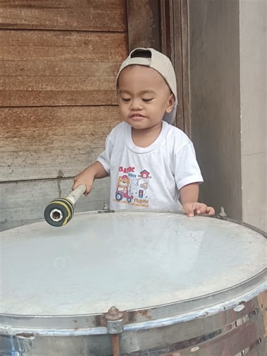 Adorable Baby Drummer Showing Off Skills