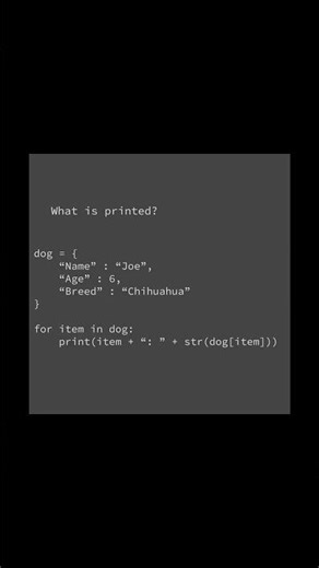 What is printed? 💚 | #computerscience #coding #programming #python #print #dictionary #learntocode