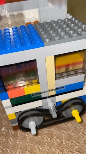 Running Lego two cylinder vacuum engine.