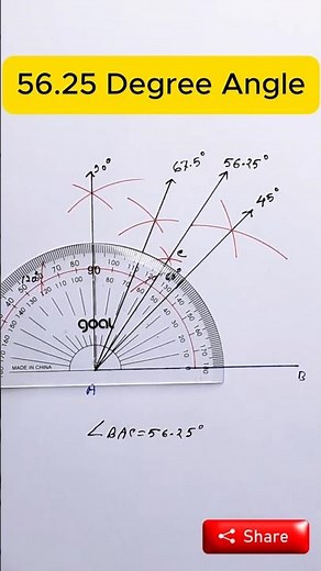 How to Draw 56.25° Angles Easily #shorts #geometry #angleconstruction