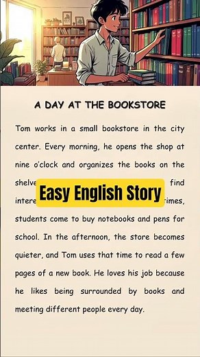 Easy English Story for Beginners (A2) | A Day at the Bookstore #learnenglish #englishpractice