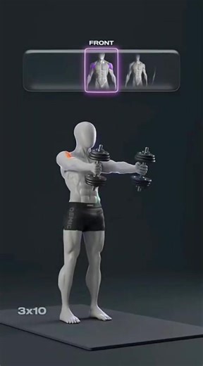 Build 3d shoulder with these 3 dumbbells move ✅💯 #shoulder #motivation #3d