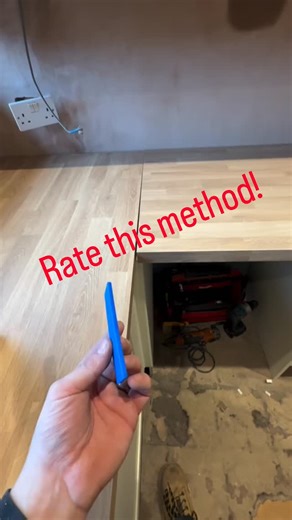 Tom Easter • Kitchens and Carpentry on Instagram: "Square edge laminate worktops the proper way! No need for a masons mitre on these! Easy peasy #carpentry #kitchenfitting #kitchenfitter #tradie #tools"