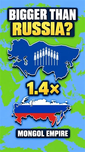 How Big Was the Mongol Empire? Bigger Than Russia! #mongolempire #history #geography #shorts