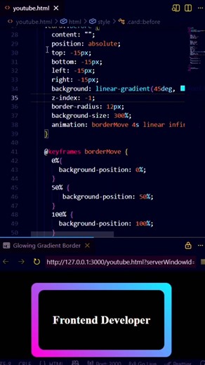 Glowing Gradient Border Card 🔥 | HTML CSS Animation