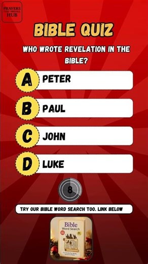 Bible Quiz: Who Wrote Revelation in The Bible? #bible #biblequiz #quiz