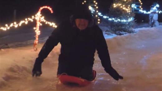 Grandpa builds backyard luge for grandkids in Minnesota