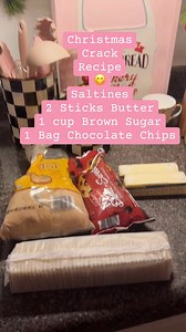 Easy Christmas Cracker Recipe ❤️Ingredients • 1 sleeve saltine crackers • 1 cup (2 sticks) butter • 1 cup brown sugar (packed) • 2 cups chocolate chips (milk or semi-sweet) Instructions 1. Preheat oven to 400°F. Line a rimmed baking sheet with foil and spray lightly. 2. Lay saltines in a single layer, covering the pan. 3. In a saucepan, melt butter and brown sugar together. Bring to a boil, then boil 3 minutes, stirring constantly. 4. Carefully pour the hot caramel evenly over the crackers. 5. B