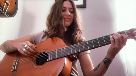 My grandfather’s classical guitar ✨✨ Since before I could walk, I remember seeing this guitar at my Grammy & Pappy’s house — a fresh set of strings and she still sings 🤍🤍 When Keith Richards was a boy, his grandfather told him to learn Malagueña so I figured I’d better learn it too! | Larkin Poe