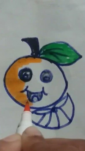 🍊🍊How ot draw easy orange 🍊🍊