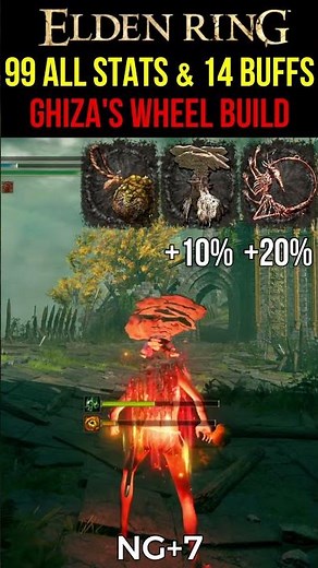 Elden Ring - Ghiza's Wheel Build with 99 stats & 14 Buffs #eldenring #gaming #shorts