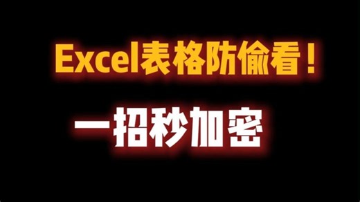 Excel表格防偷看！一招秒加密