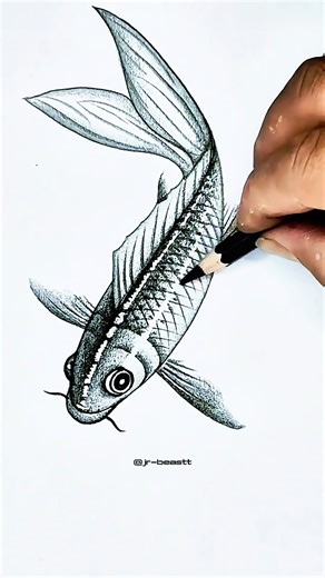 Draw realistic fish illusion 🐟 #shorts #fish #relasticillusion
