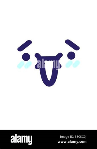rise and float animation of cute embarrassed face icon Stock Video Footage - Alamy
