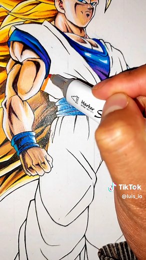 Drawing Goku SSJ3 | Part 4 | Anime Art Speed Drawing