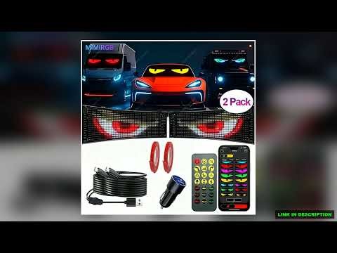 2PCs Animated Devil Eyes Light Glowing Car Eyes Programmable LED Screen Signs Display LED Eyes