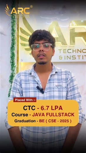Arc Technologies And Institutions on Instagram: "🎙️ REAL STUDENT. REAL JOURNEY. REAL TRANSFORMATION. “Joining ARC changed everything for me.” From doubts to direction, from learning to earning — listen to Z. Khan share his honest experience of skill-based training, practical exposure, and placement support that led to a 6.7 LPA opportunity 💼✨ If you’re serious about your IT career, this testimonial is for YOU. 📌 Admissions Open | Talk to our counselors today Disclaimer: Testimonial shared wit