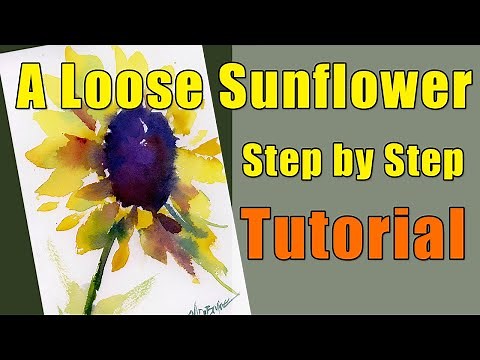 Paint a Sunflower in Watercolor - Loose and Abstract Style [Full Tutorial for Beginners]
