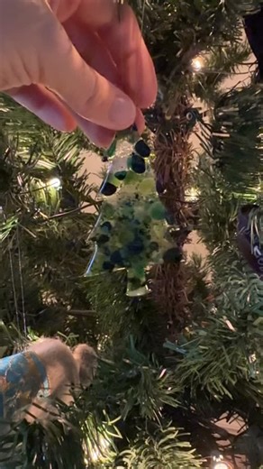 Hanna Egan Hastings (Sand & Fire Works) on Instagram: "Making these little trees out of custom made glass sheets! I don’t always make fused pieces but with all the stained glass I made this year it was so nice to have a few things in the holiday lineup that didn’t take constant hands-on work! Full YouTube video on making ornaments with my Wazer waterjet is up now!"