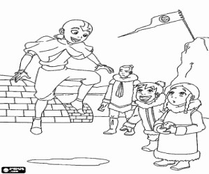 The skills of Aang coloring page printable game