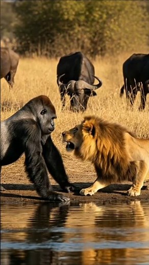 Lion vs Gorilla – The Ultimate Jungle Showdown in 4K | Wild Documentary Scene