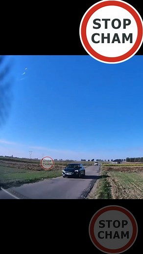 Zjechał na przeciwny pas ruchu i zepchnął kierowce w Pole... | Stop Cham