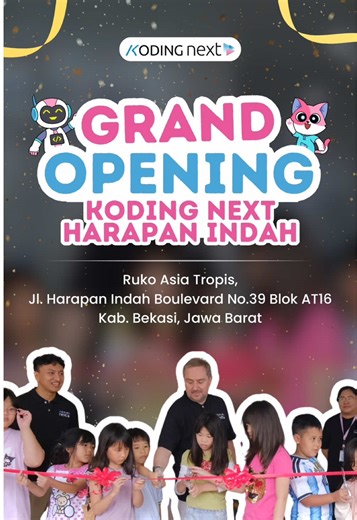 Serunya Grand Opening Koding Next Harapan Indah Bekasi! 🎉 Akhir pekan kemarin jadi momen spesial karena Koding Next resmi hadir di Harapan Indah Bekasi! Mulai dari workshop interaktif, eksplorasi teknologi, sampai keseruan bareng para Future Coders, semuanya jadi bukti kalau belajar coding bisa menyenangkan sejak dini. Bukan cuma soal teknologi, tapi juga melatih logika, kreativitas, dan problem solving anak. Penasaran seperti apa keseruannya? Tonton video recap-nya dan rasakan energinya! 🤩 Yu