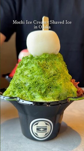 A new mochi ice cream × matcha shaved ice dessert near Osaka Tenmangu 🍵🍧✨