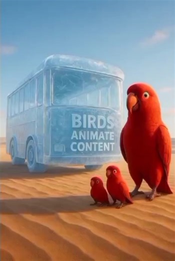 The Parrot and His Baby Make a Bus from Ice in the Desert 🚌🧊