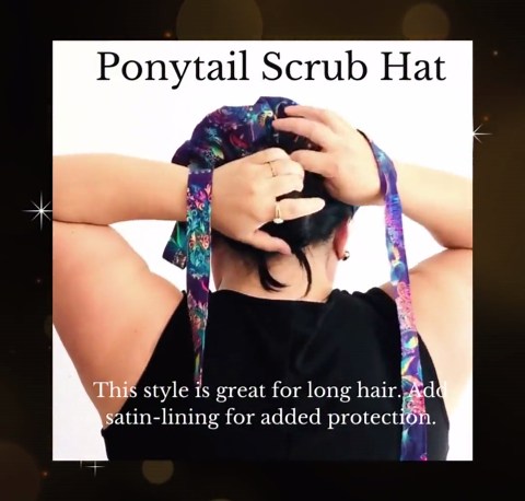 Ponytail Scrub Cap, Surgical Scrub Hat With Ties, Nurses Cap, Satin Lining Option, Operating Room Cap, DK Scrub Hats, Medical Themes - Etsy