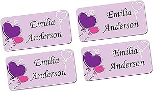 60 Clothing Tag Labels, Stick On Laundry Labels, Personalized with Your Name (heart2 Design)