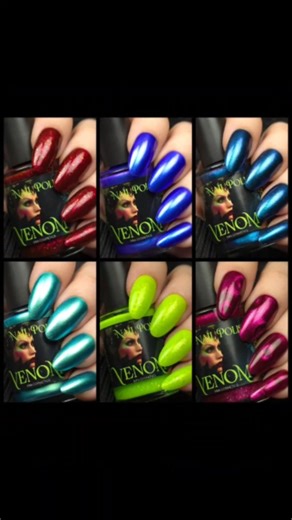 My Beauty Addiction Cosmetics on Instagram: "💚Venom Polish Collection Unleash your edge with the Venom Nail Polish Collection—a fearless lineup of duochromes that shift with light angles, flakies that catch the light with rebellious sparkle, and a magnetic polish that shimmers and shifts. Each shade is designed for those who refuse to play it safe, delivering high-impact color and mesmerizing finishes that demand attention. Transform your nails into a statement of pure attitude. Venom is part o