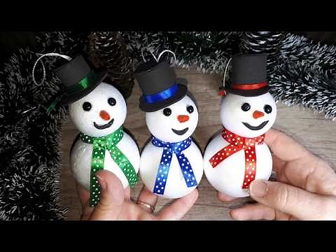 DIY snowman /Snowman for Christmas decoration / How to make snowman /Styrofoam snowman