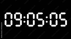 09:05 - 60 Second Full-Screen Countdown Timer with 7-Segment Display | 9:05 AM (Nine O'Clock Five Minutes) | Nine O'Clock, Five Minutes
