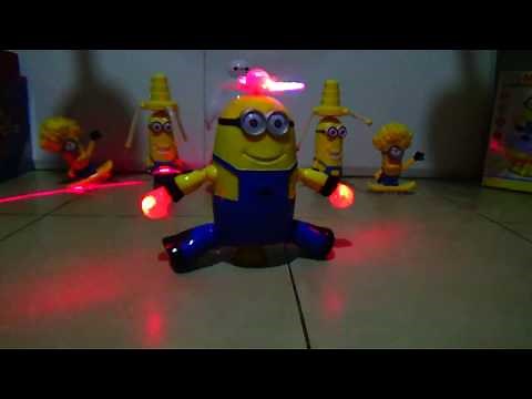 Battery Operated Light Up Minion Toy that Spins with Flashing Lights