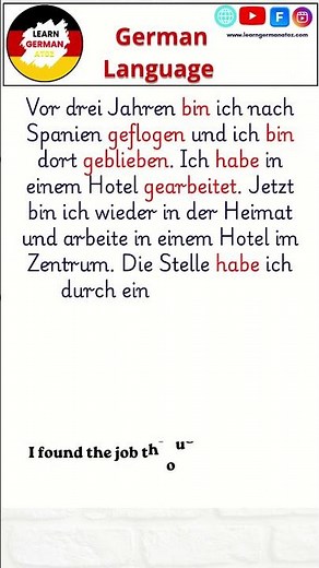 Present Perfect tense in German!