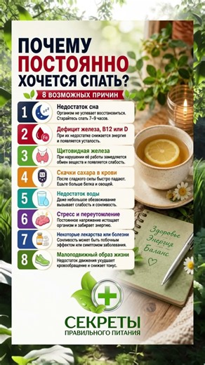 Почему постоянно хочется спать? #здоровыйобразжизни #здороваяэнергия