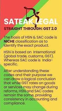 What are HSN & SAC Codes? Can they change with GST changes? #SateekLegal #gst2025 #LegalAwareness